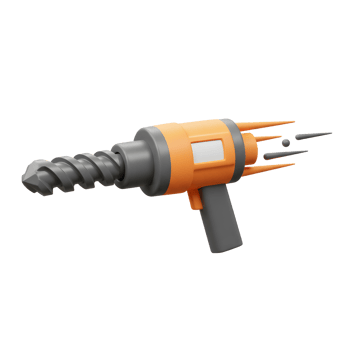 Orange Gray Drill Rotating Bit Speed Motion Design png