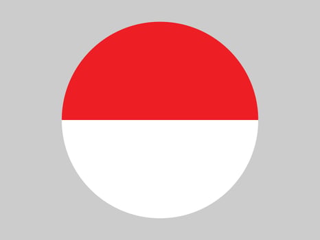 Round Indonesia flag icon, Indonesia flag . Indonesia national flag icon. vector