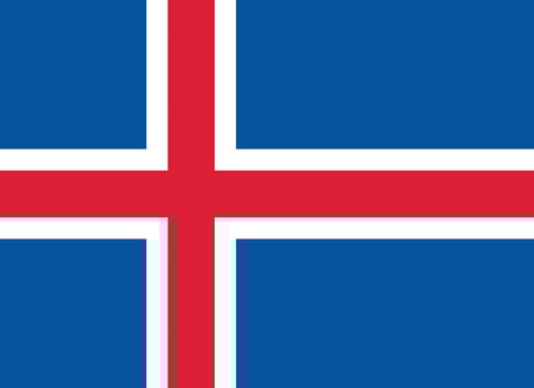 The Flag of Iceland, Iceland national flag icon. Iceland country flag concept with official color. vector