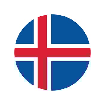 The Flag of Iceland, Round Iceland national flag icon. Iceland country flag concept with official color. vector