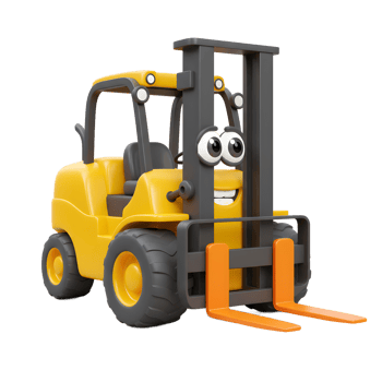 Happy Yellow Forklift Cartoon Character Smiling Friendly Design png