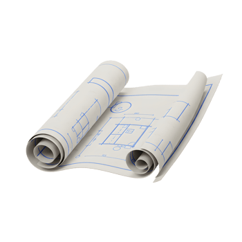 Rolled Architectural House Plans Blueprints Design Drawings png