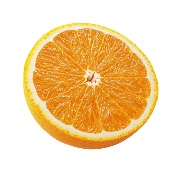 A Half Orange Isolated On Transparent Background png