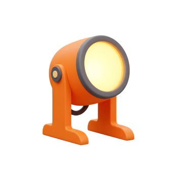 Orange Cartoon Spotlight Warm Light 3D Model Render png