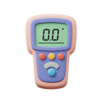 Digital Thermometer Device Pastel Colors Display Screen Buttons png