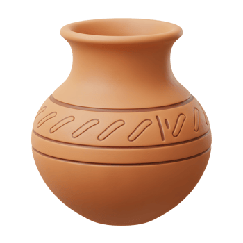 Terracotta Pottery Jar Simple Design Brown Clay Vase png