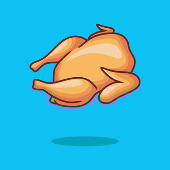 Cute illustration of grilled chicken, a delicious roasted dish with golden brown skin and juicy texture. vector