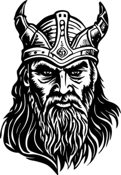 A vintage style illustration of odin face vector