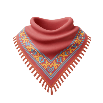 Red Neck Scarf Tribal Pattern Colorful Design Soft Texture png