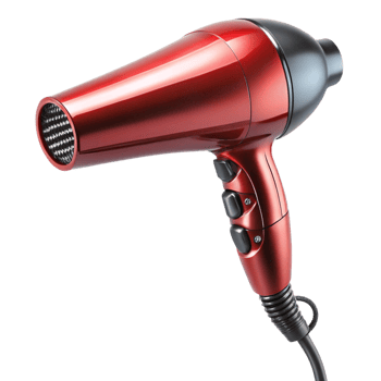 Stylish electric hair dryer with sleek design and multiple speed settings for quick and easy hair drying png