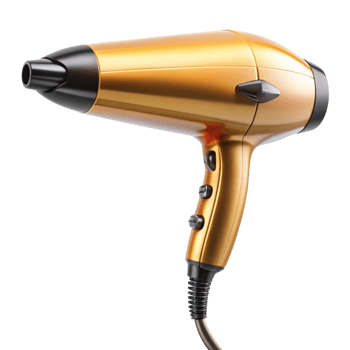 Modern professional hair dryer with ergonomic design and adjustable settings for efficient hair styling png
