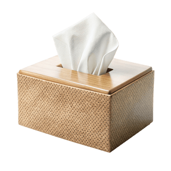 Decorative tissue box with textured surface for a sophisticated look, suitable for bedroom, bathroom, or office png