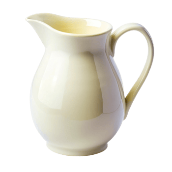 Stylish white ceramic pitcher with a sleek, simple design, ideal for table setting or kitchen decor png