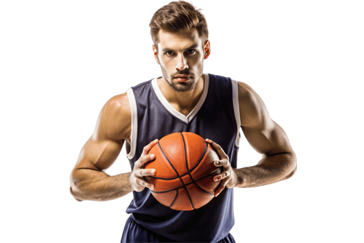 Strong Basketball Player Poses with Determination png