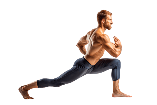 Athletic man demonstrating a plank exercise for core stability and muscle endurance png
