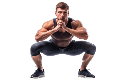 Fit man performing a bodyweight push up for upper body strength and endurance png