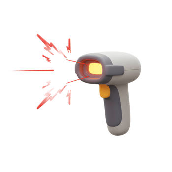 Modern Gray Barcode Scanner Laser Scan Red Energy Style png