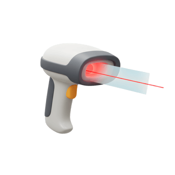 Modern Grey Barcode Scanner Red Laser Beam Scan Technology png