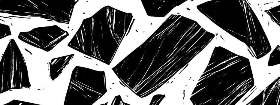 Vintage woodcut texture illustration depicting broken glass fragments on a contrasting background vector