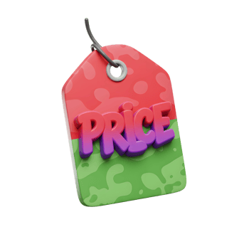Red Green Price Tag 3D Render Colorful Design png