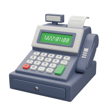 Classic Retro Cash Register Digital Display Number Keys png