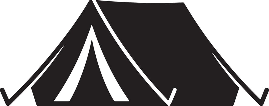 Camping Tent Outline Illustration For Outdoor Adventure Or Recreation Designs vector