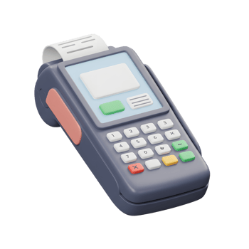 Modern Payment Terminal Device Colorful Buttons Digital Screen png