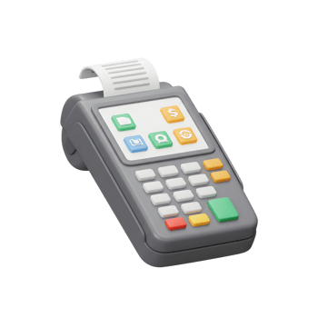 Modern Payment Terminal Device Colorful Buttons Digital Display png