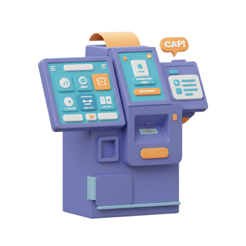 Interactive Kiosk Purple Design Colorful Buttons Digital Display png