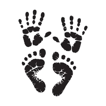 Hand and Foot Prints Simple and Elegant Design vector