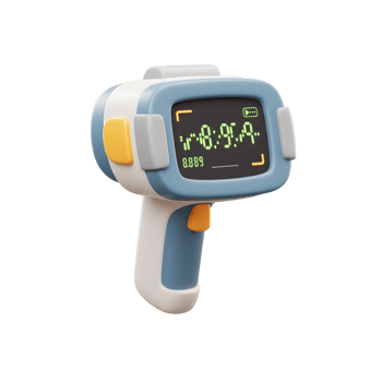 Digital Handheld Scanner Device Retro Style Green Display png
