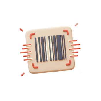Scannable Bar Code Beige Label 3D Render Design png