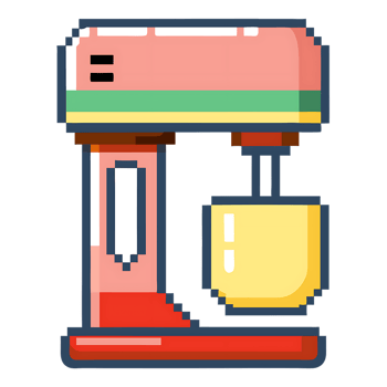 Colorful pixel art stand mixer modern kitchen tool png