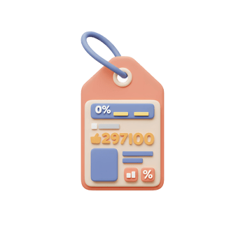 Peach 3D Tag Displaying Likes Percentage Stats png