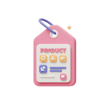 Pink Product Tag 3D Render Pastel Icons Modern Style png