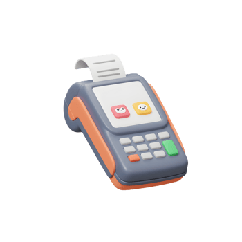 Cute Cartoon Payment Terminal Happy Emojis Receipt Display png