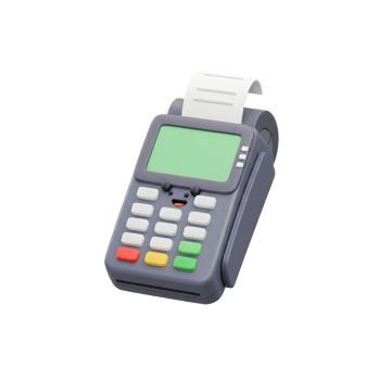 Happy Cartoon Payment Terminal 3D Render Cute Design png
