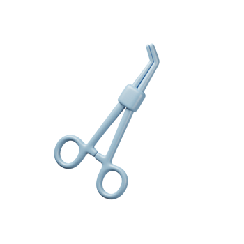 Light Blue Medical Clamp 3D Render Isolated White Background png