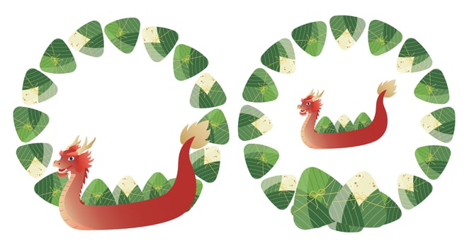 Collection of decorative frames for Dragon Boat vector
