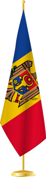 Moldova flag on a flag stand png