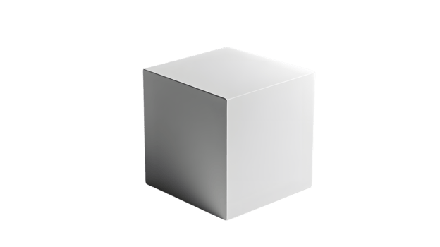 3D Rendered Cube on Black Background Minimalist Design for Creative Projects and Presentations png