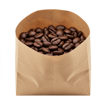 Coffee beans stored in a bag for preserving flavor and freshness png
