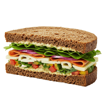 Natural vegan sandwich showcasing healthy ingredients and fresh flavors png