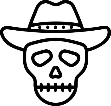 A skull wearing a cowboy hat vector
