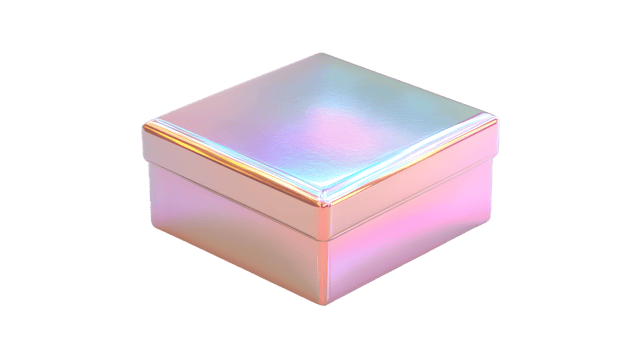 Futuristic Cube with Holographic Surface and Neon Edges for Technology Innovation and Design png