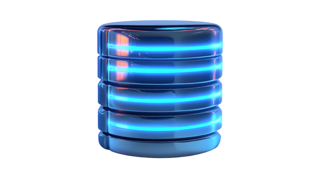 Futuristic Data Storage Unit with Blue Neon Lights Ideal for Technology Science and Innovat png