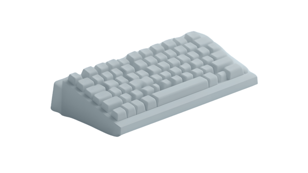 Minimalist White Mechanical Keyboard on Black Background Ideal for Tech and Design Projects png