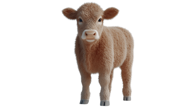 A cute calf standing against a black background perfect for animal farm and nature themes png