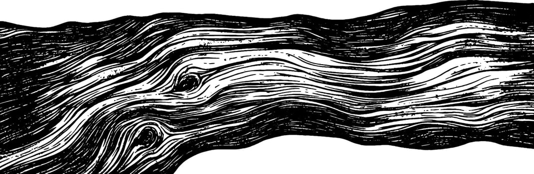 Detailed vintage woodcut illustration showcasing the texture of tree bark in black and white vector