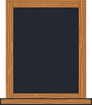 Wooden-framed chalkboard in minimal design style showcasing a versatile blank space illustration vector